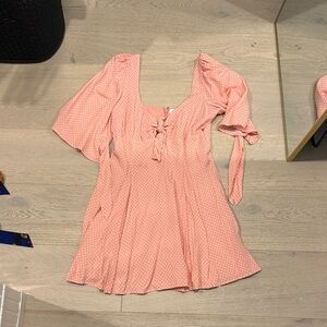 Lovers + Friends Pink Polka Dot Dress